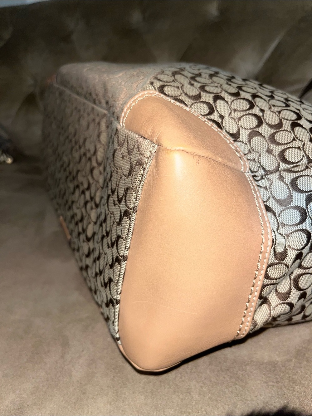 Coach Brown and Beige Signature Canvas Tote - Picture 13 of 14